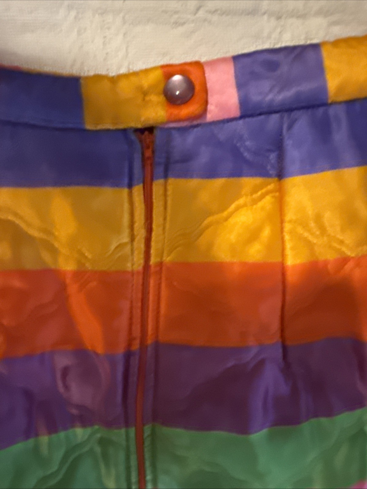 Vintage Rhapsody By Glazier Quilted Striped Maxi Skirt S/M Size 12 Rainbow