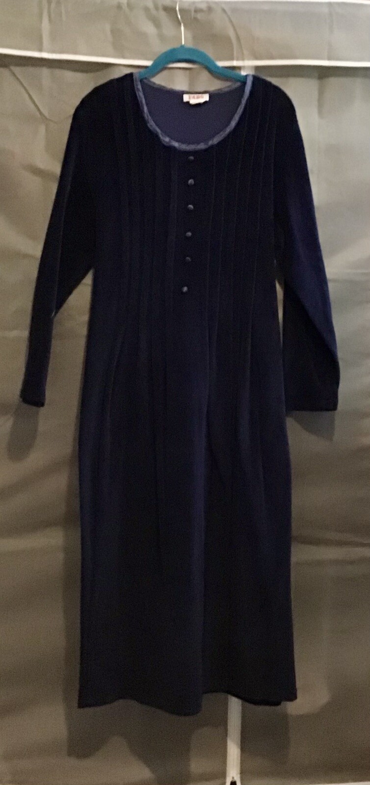 VTG Royal Blue Velvet Maxi Dress By Fads Size L