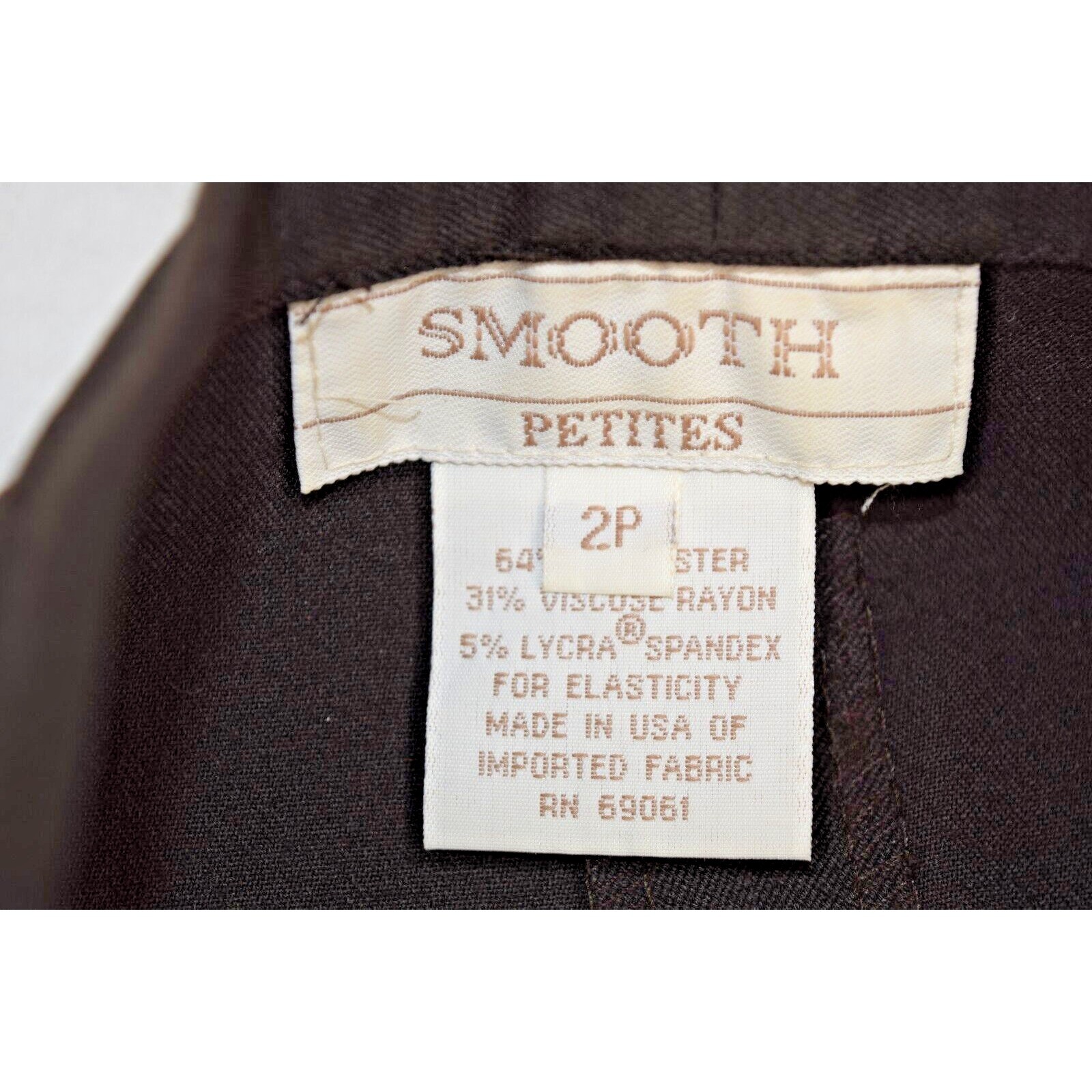 Vintage Pants Smooth Petites Size 2P W26 L28 80s Black Soft Stretch Made USA