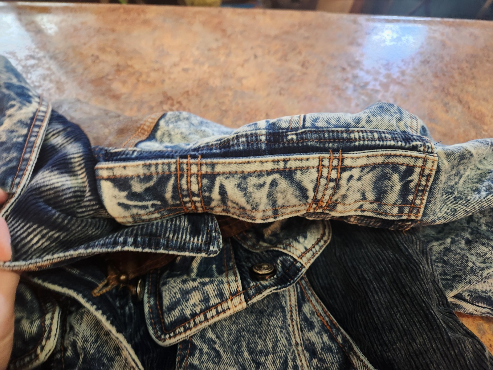 Vintage 80’s Giacca by J. Gallery Acid Wash Jean Jacket w/Leather/Corduroy Sz L