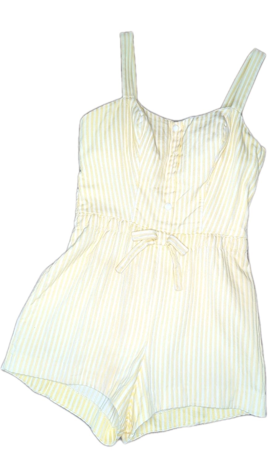 Vintage 1950s Playsuit Jumpsuit Yellow Striped By Rose Marie Reid Of California