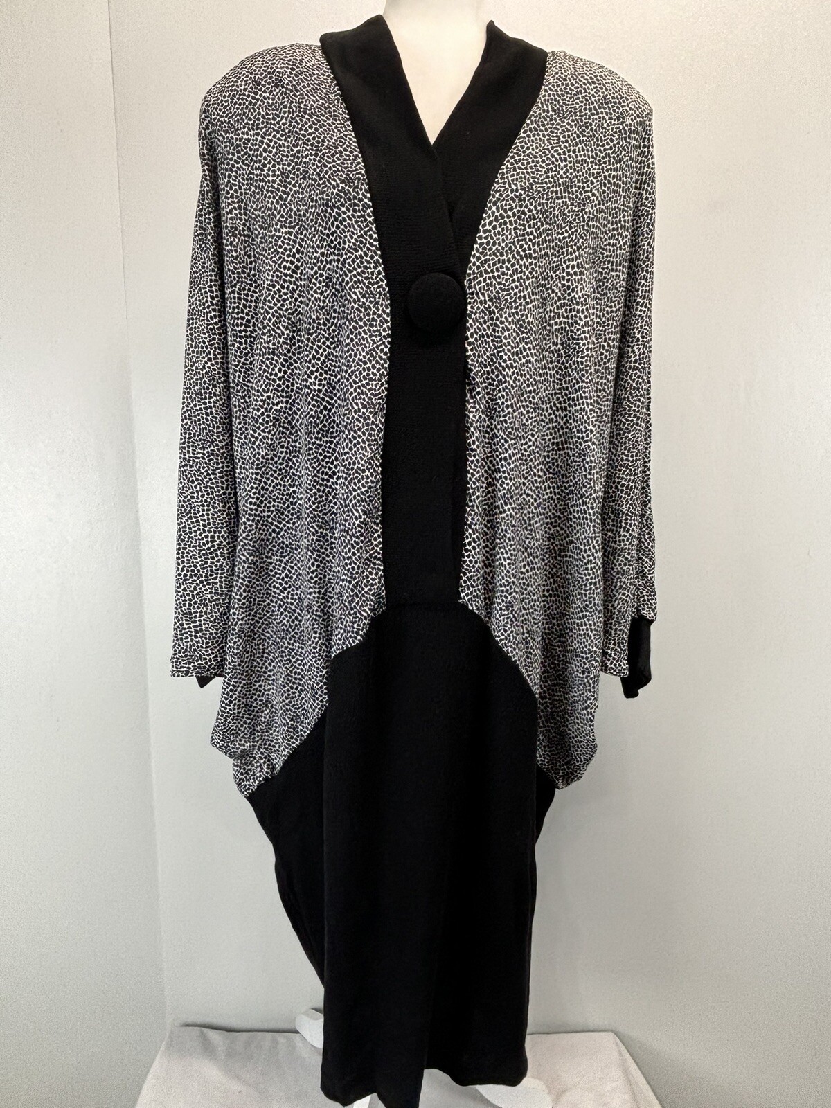 Vtg Ricky Smithline Batwing Dress Sz 24W Plus Knit Stretch Skirt Oversized Top