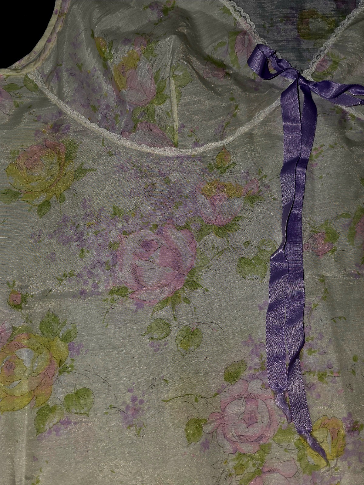 Vintage Altered? Thin Material Nightgown – Sleeveless – Cottage Core. – Granny