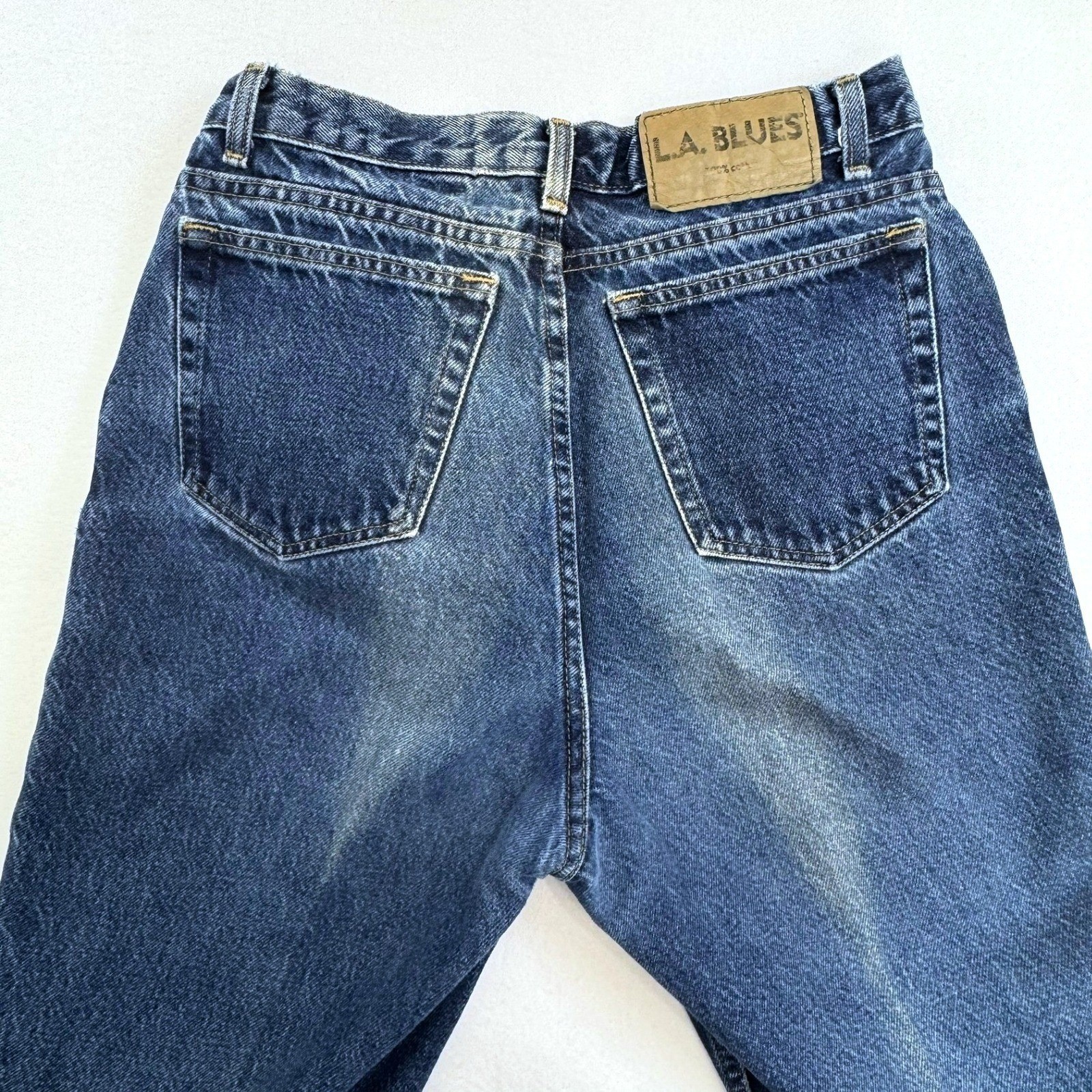 Vintage High Waisted LA Blues Tapered Leg Jeans Medium Wash Cotton Size 10