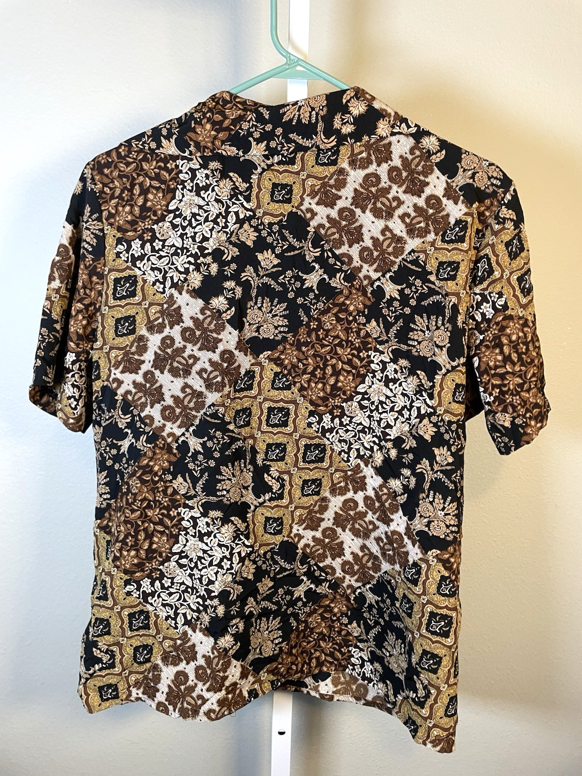 Vintage Briggs Women’s Button up Shirt Large USA Brown Layered Grunge Rave