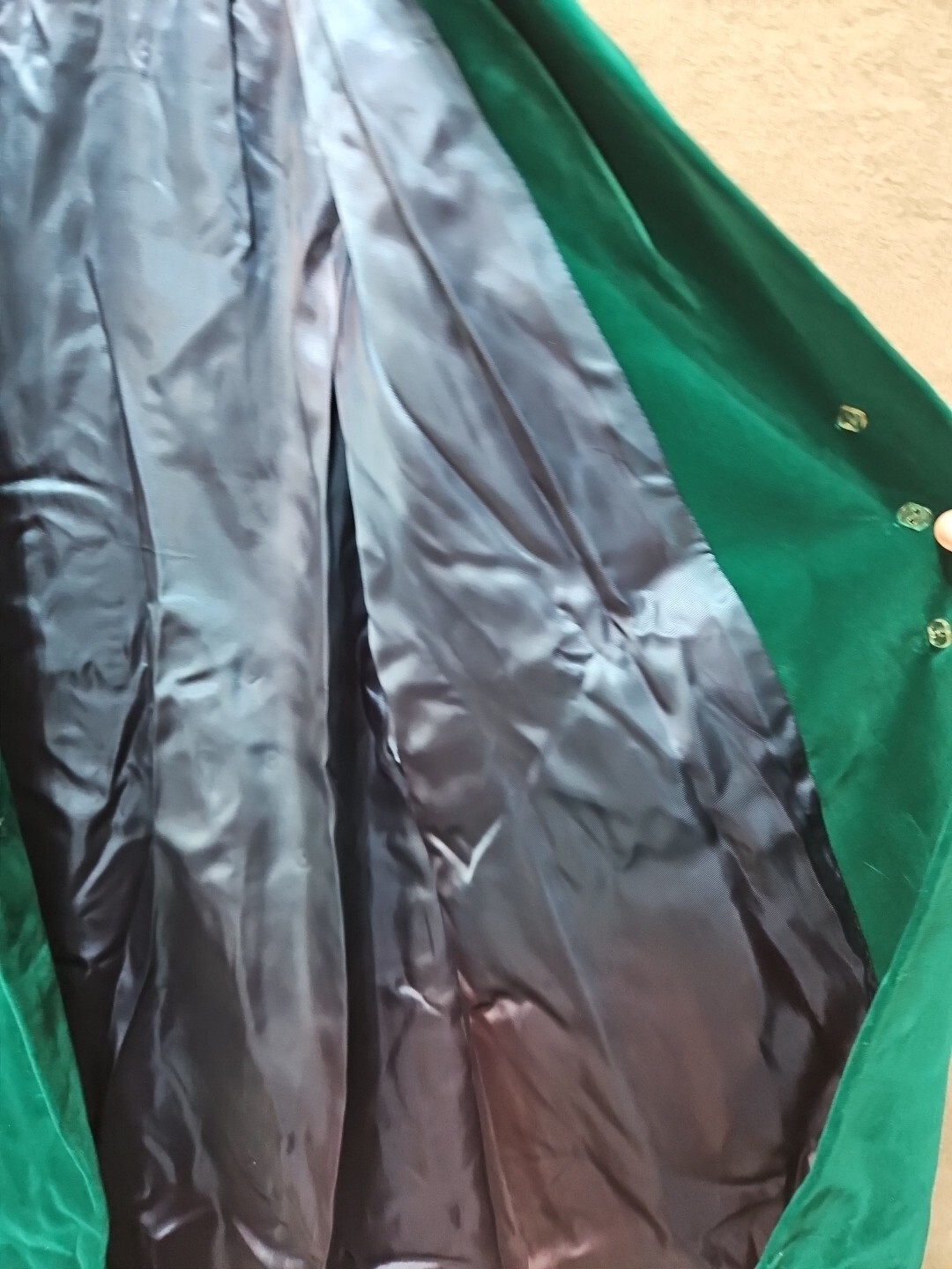 Vintage Lou Ritchie of Montreal Velour Dress Coat Emerald Green