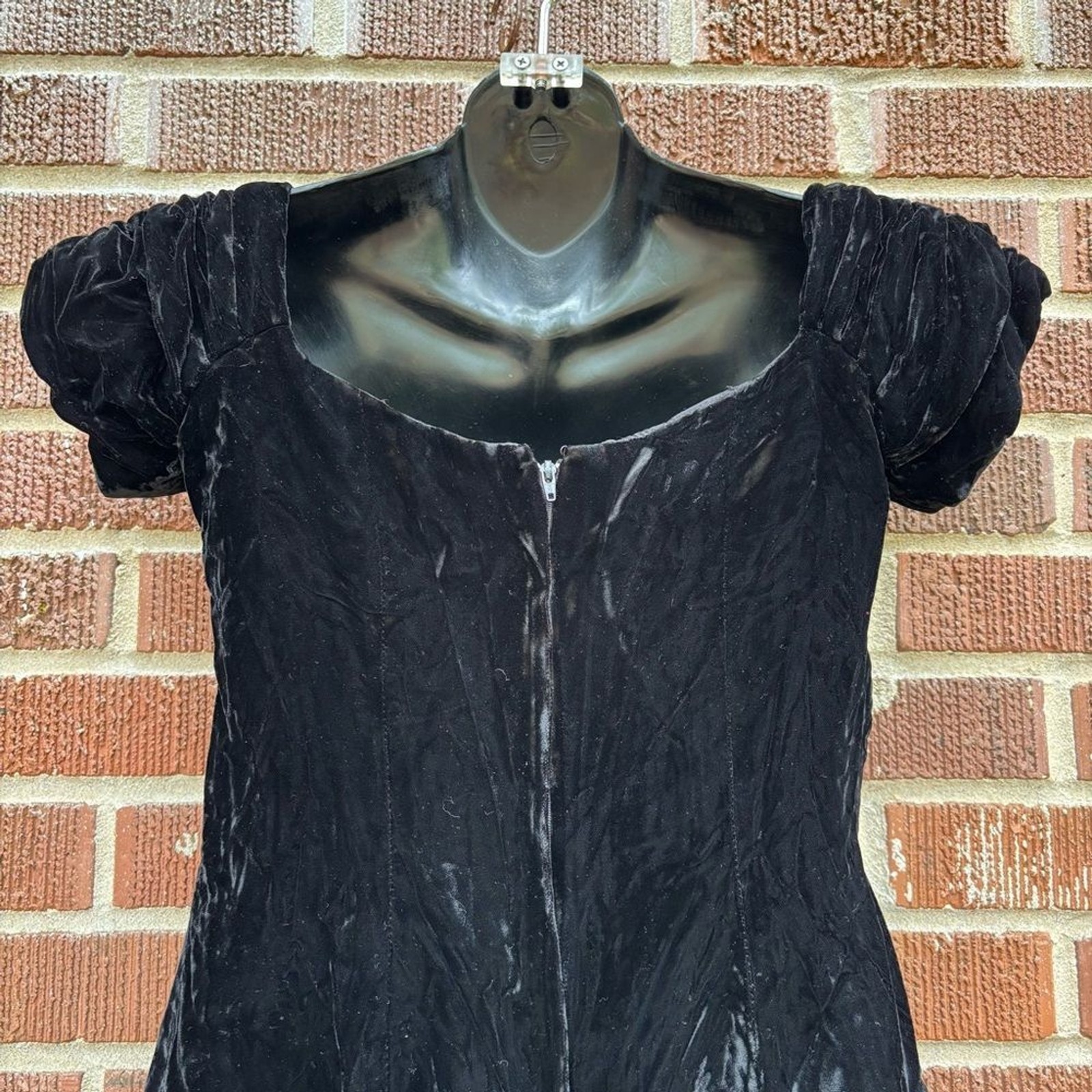 Vintage Eugene Alexander Women’s Sz 10 Black Velvet Ball Prom Formal Dress Rare