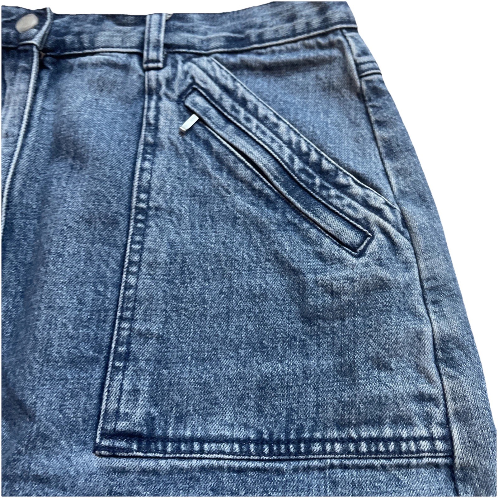 Vintage Woolrich Denim Blue Jean Skirt Women’s Size 11/12 Zipper Pocket
