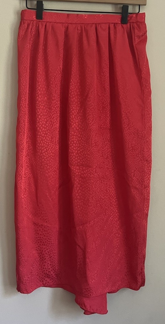 Vintage Skirt Set Blouse Top 80s 90s Ruffle Bow Secretary Peplum Size Small 4 6