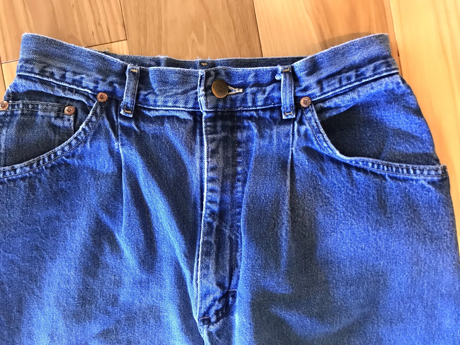 Pleated High-Waisted Jeans, Riders by Lee Vintage 80s Union Label Size 13