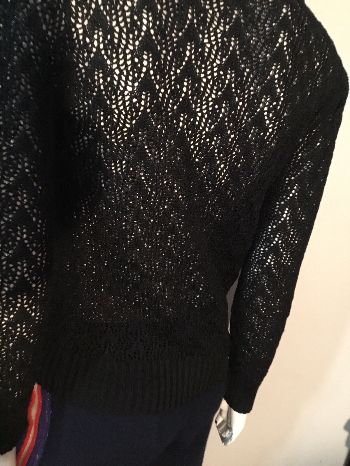 VTG 80s Vivanti Bullocks Wiltshire Black Cardigan Sweater Vintage 8