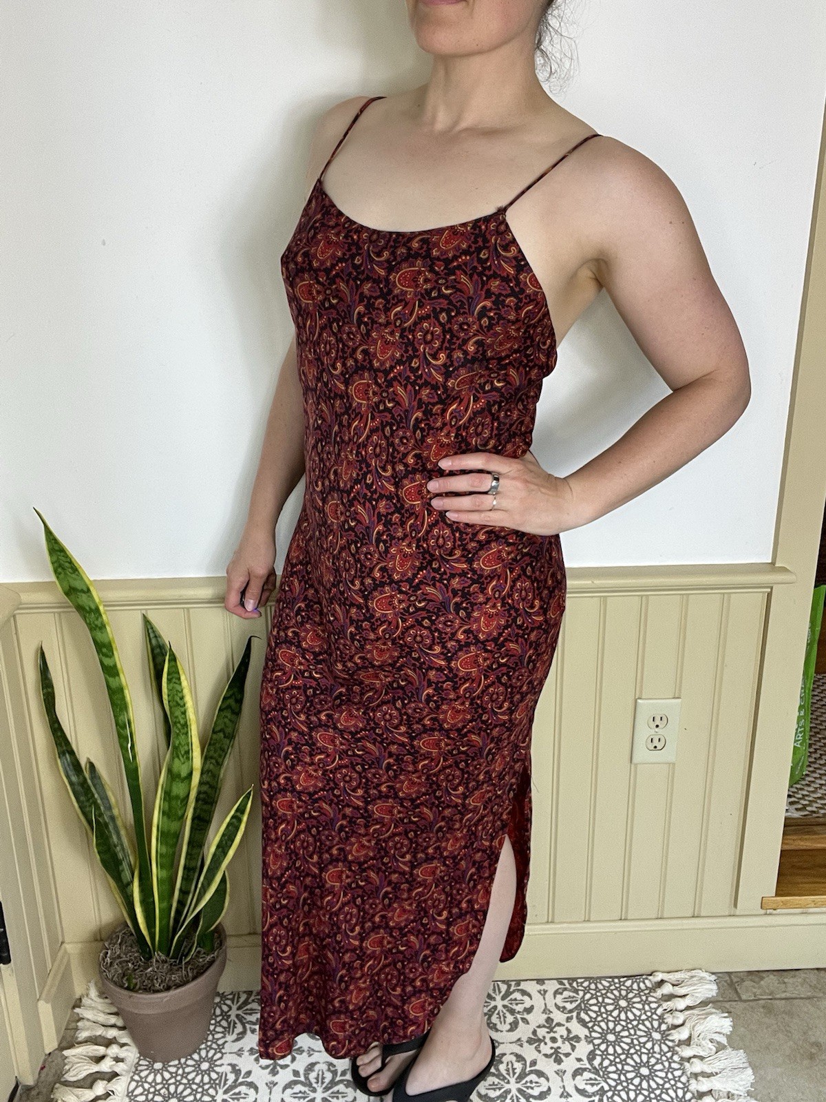 Vintage 1980s Original Michael Kors Maxi Slip Dress Robe Set S Paisley USA RARE