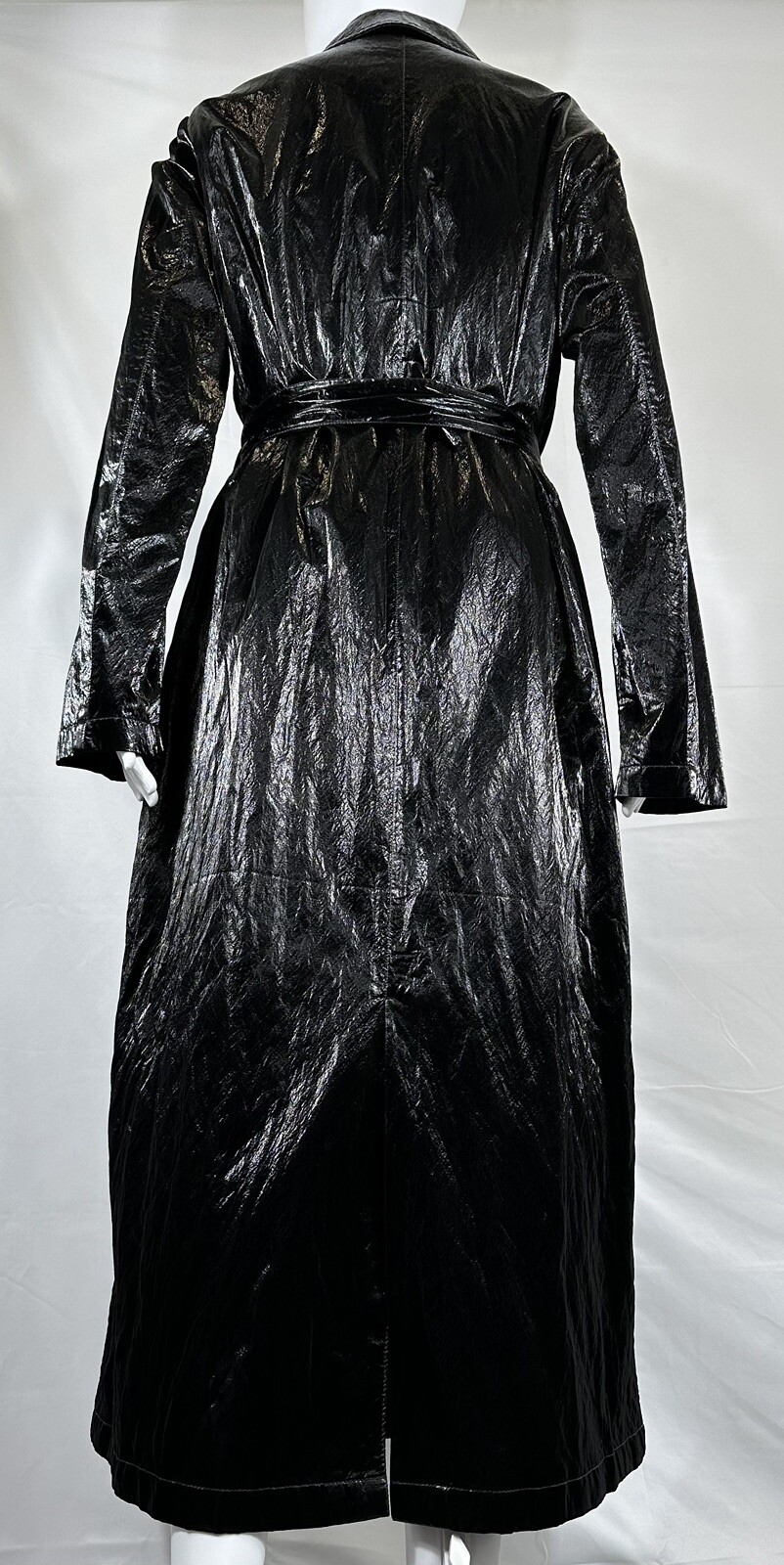 Good American Black Trench Coat Size 3 Travel Preppy Academic Classy Old Money