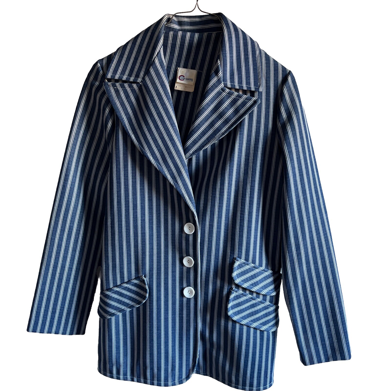 Vintage 80s Caper Mates Women’s Size S/M Pinstripe Blazer Jacket