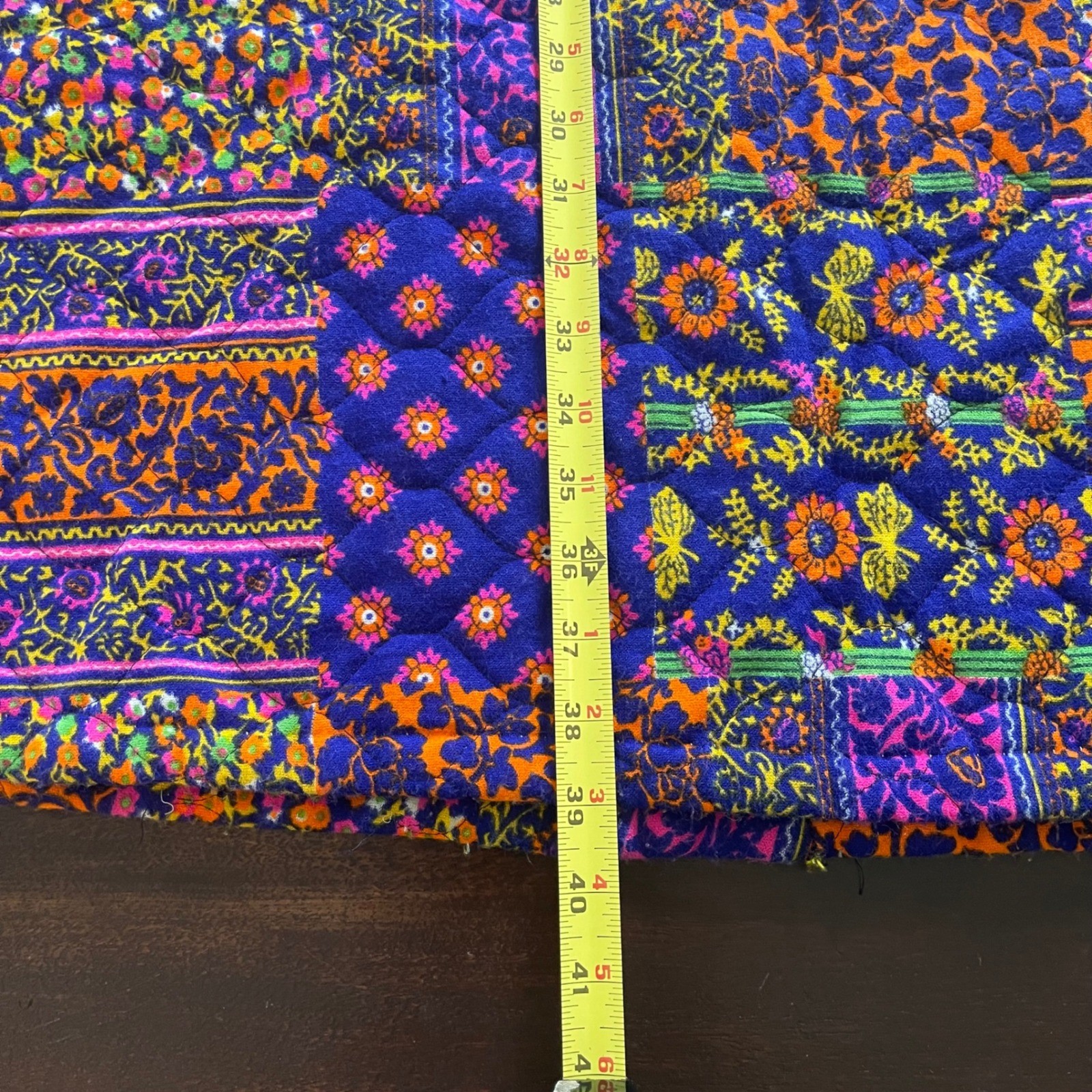 Vintage Quilted Maxi Skirt Floral Patchwork High Waisted A-Line Multicolor 70s