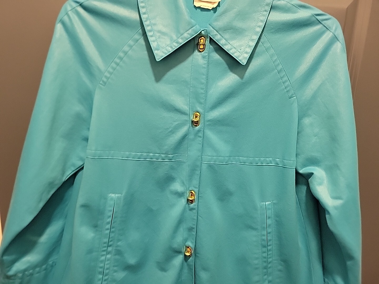 VINTAGE TEAL AQUA SERBIN SPORT Jacket Car COAT Women’s SIZE 10 Mod Made IN USA