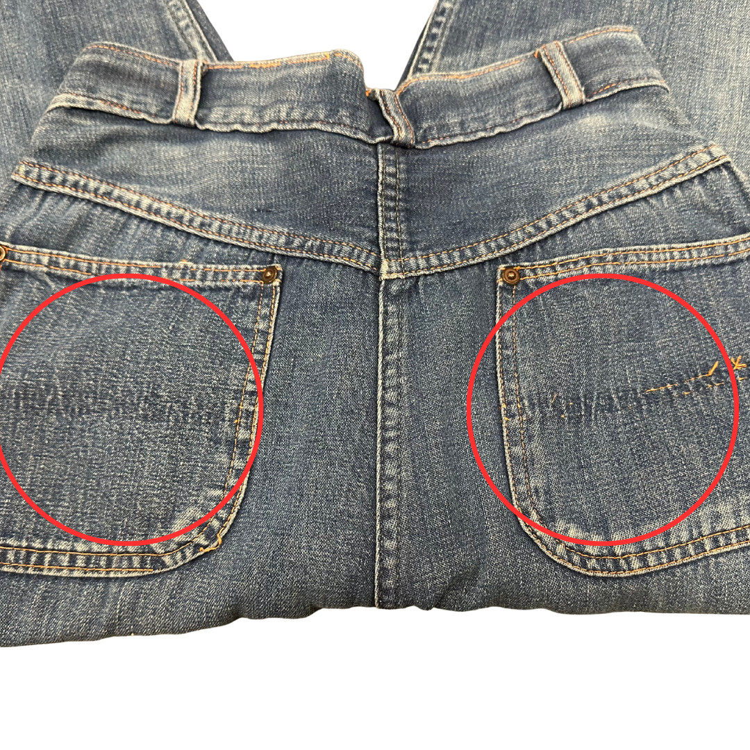 Vintage 1940s Stockton of Dallas Distressed Side Zip Western Riveter Jeans