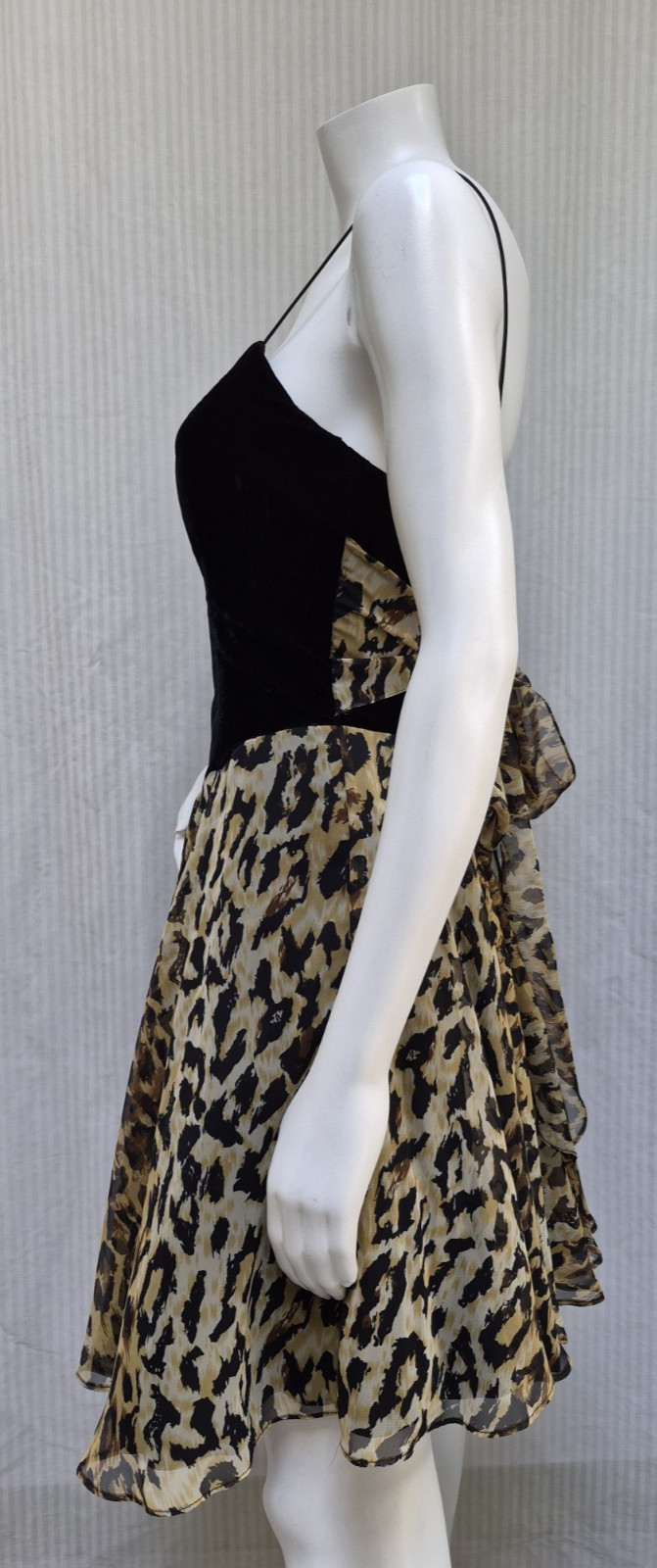 Vintage De Laru By Linda Bernell Velvet & Animal print Full Skirt Dress – Size M