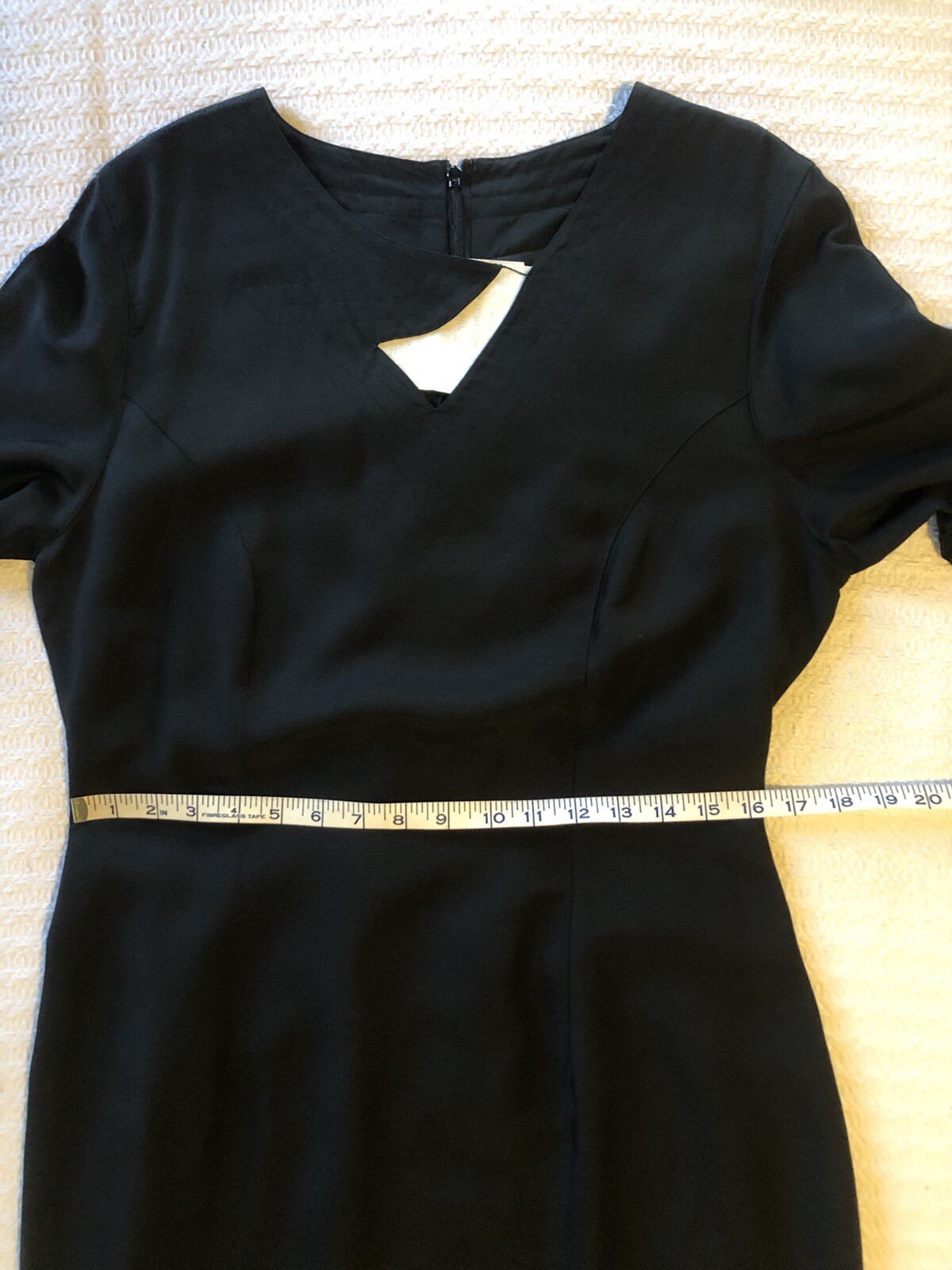 Vintage 1990s Minimalist Avant Garde Cut Outs Classic Sheath Dress Art Gallery L