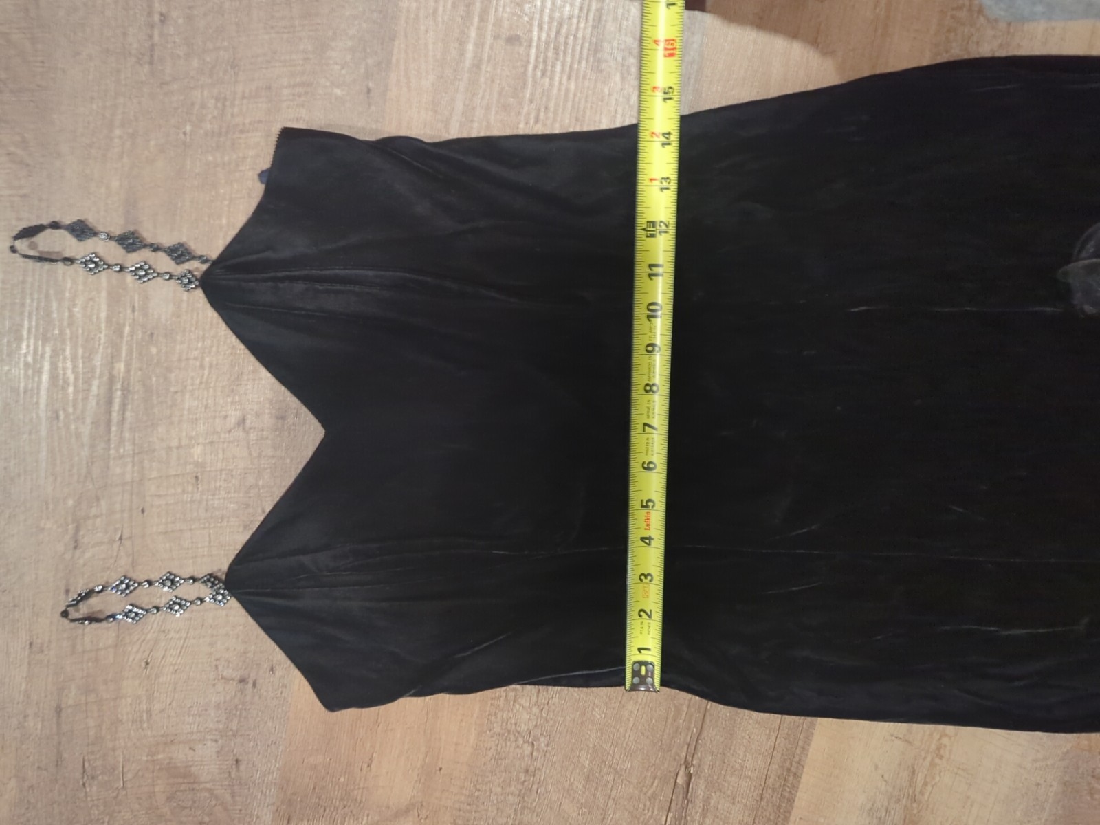 Vintage 1990s Designer Goth Black Velvet 1980s Unique Party Dress Cocktail S