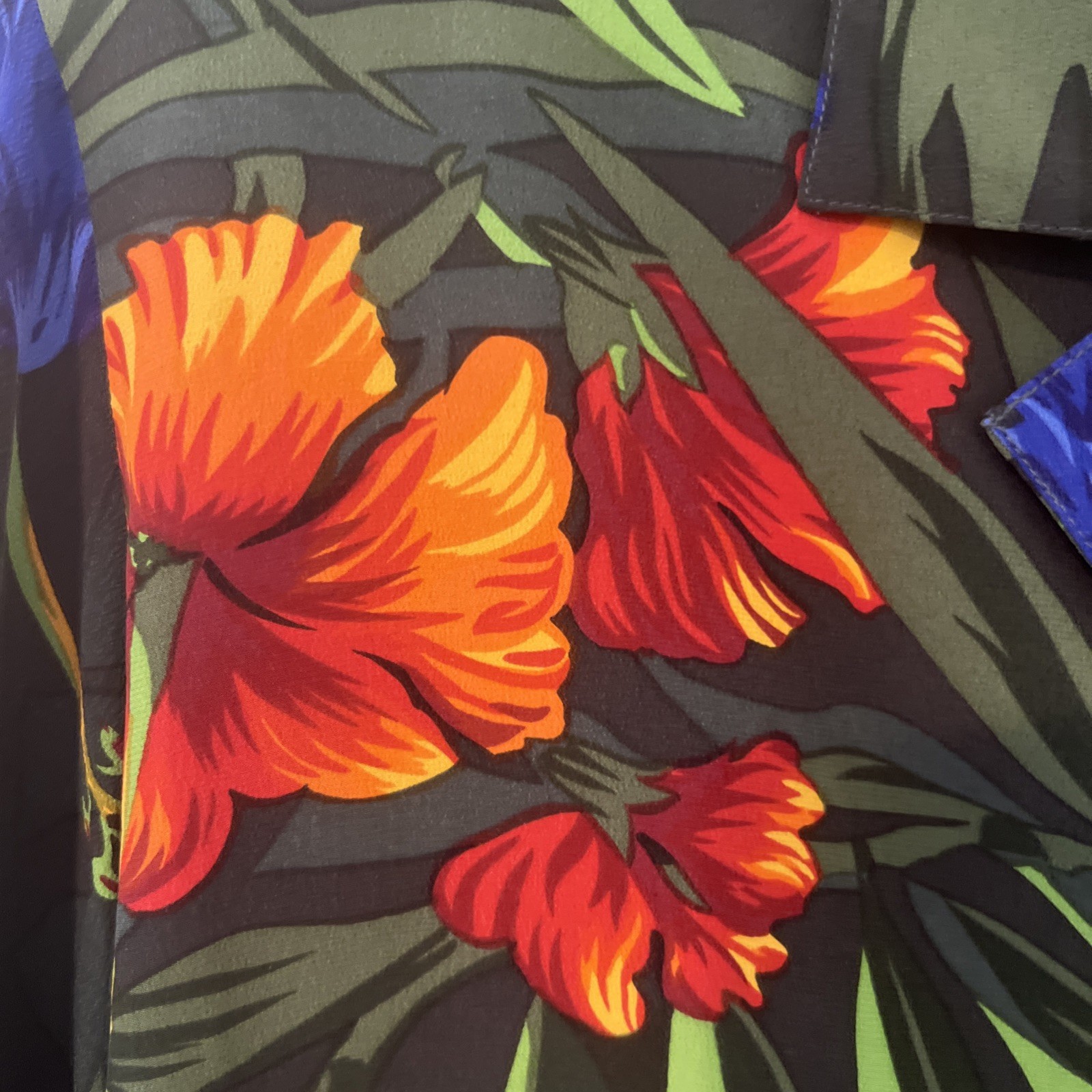 Vintage Anne Klein II Silk Blouse With Floral Design Shoulder Pads