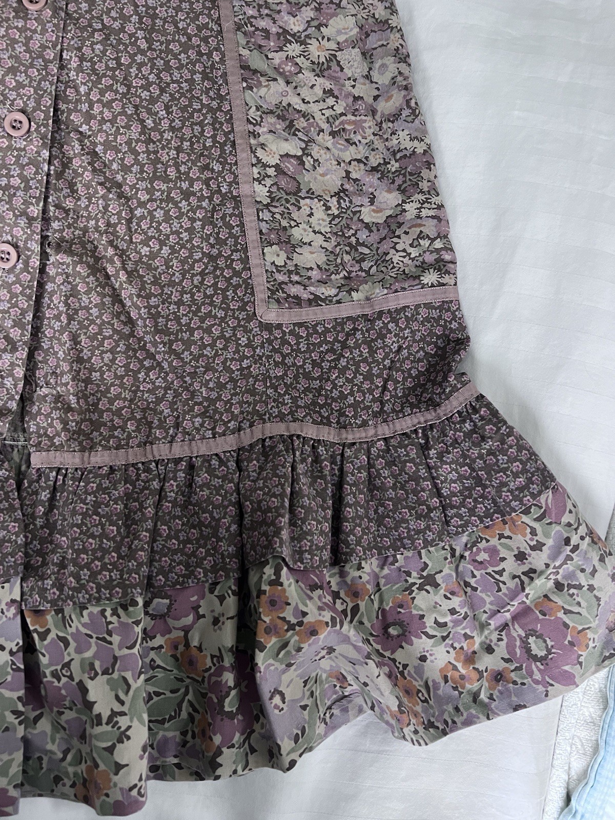 Vintage 70’s Floral Prairie Skirt By Chequers 26” Waist