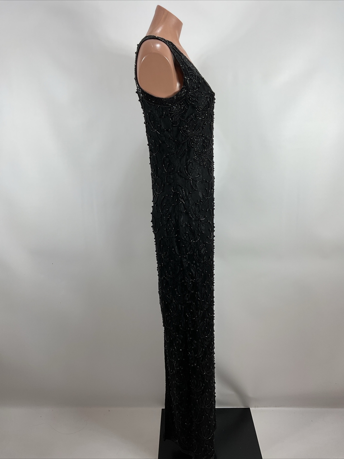 Vintage 90s Carina Dress Suit Sz M Beaded Sequin Sleeveless Evening Gown Set MOB