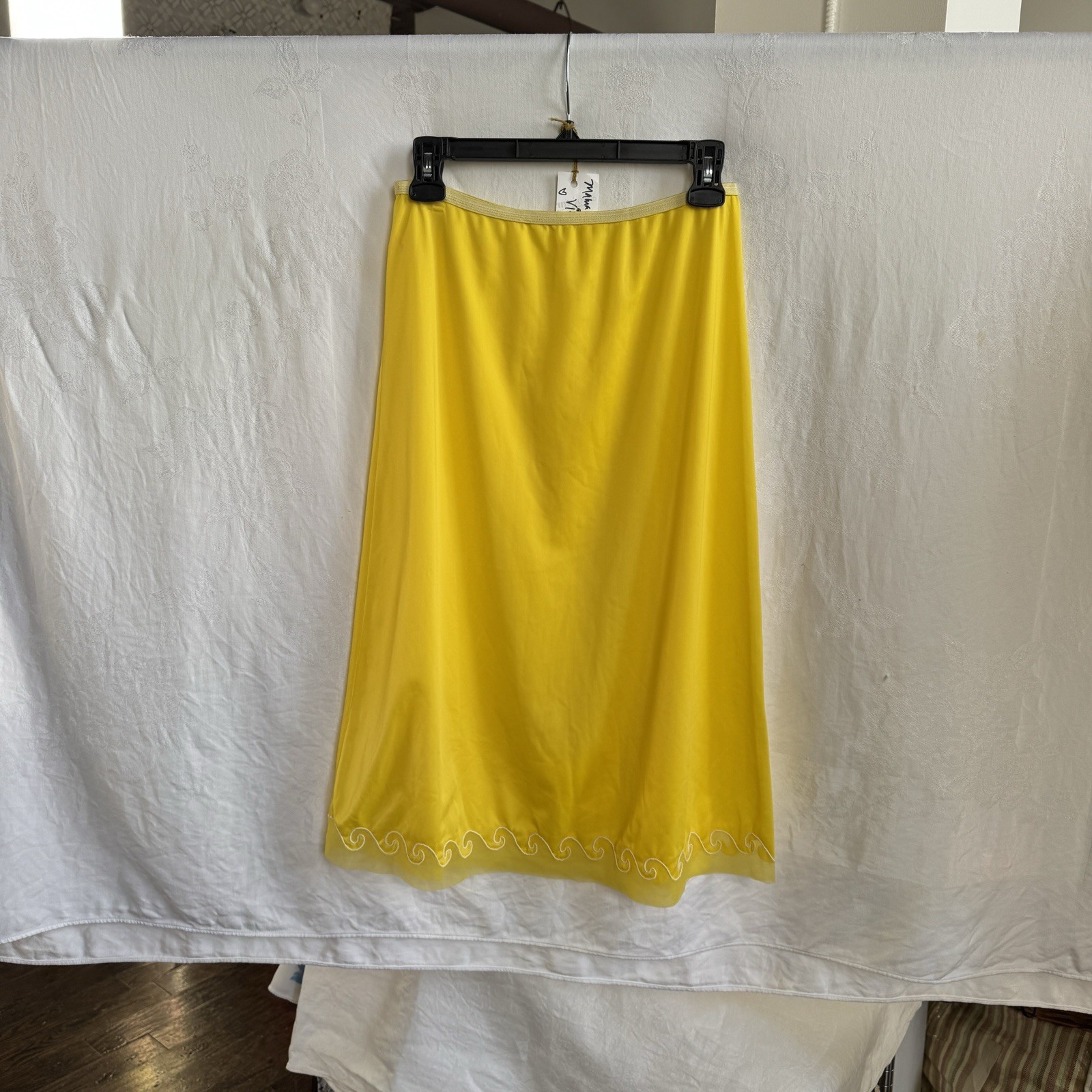 Vintage Yellow Pillow Tab Half Slip Skirt M Yolande