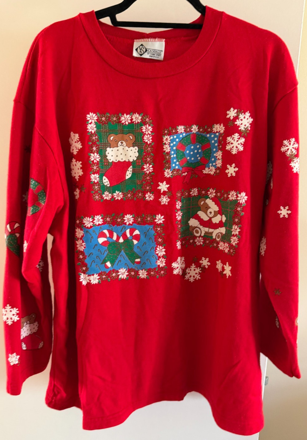 vintage 80s 90s CASUALS YOUNG STUFF CHRISTMAS sweatshirt 2X bear