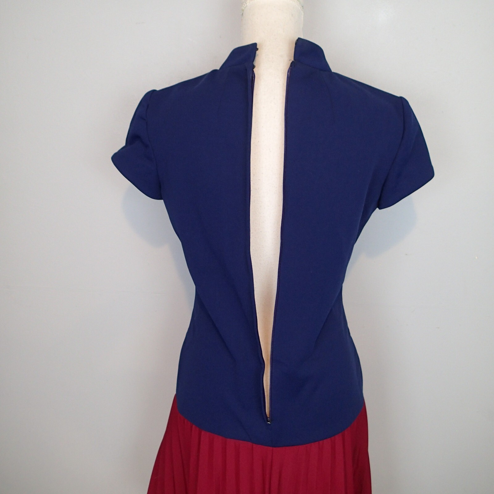 John Norman vtg Blue maroon dark red pleated Pleated Dress 1950s sz 8 S/m ?