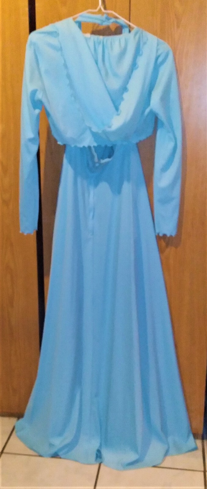 Vintage Light Blue Prom/Formal/Maxi Dress with Hooded Jacket – 1972