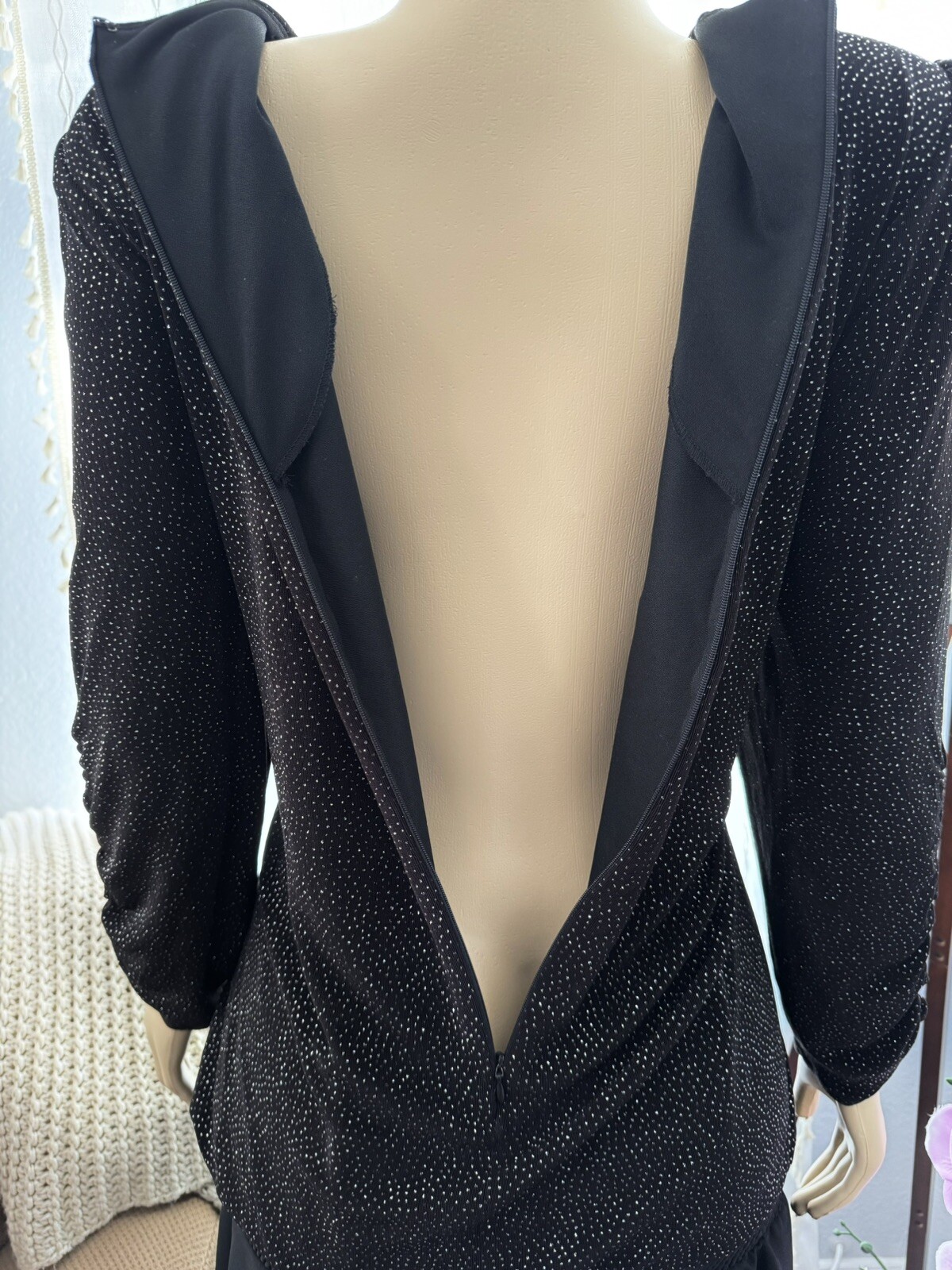Vtg Black Cocktail Dress Size 12 Drop Waist Elegant Evening NWOT SIASIA NEW YORK