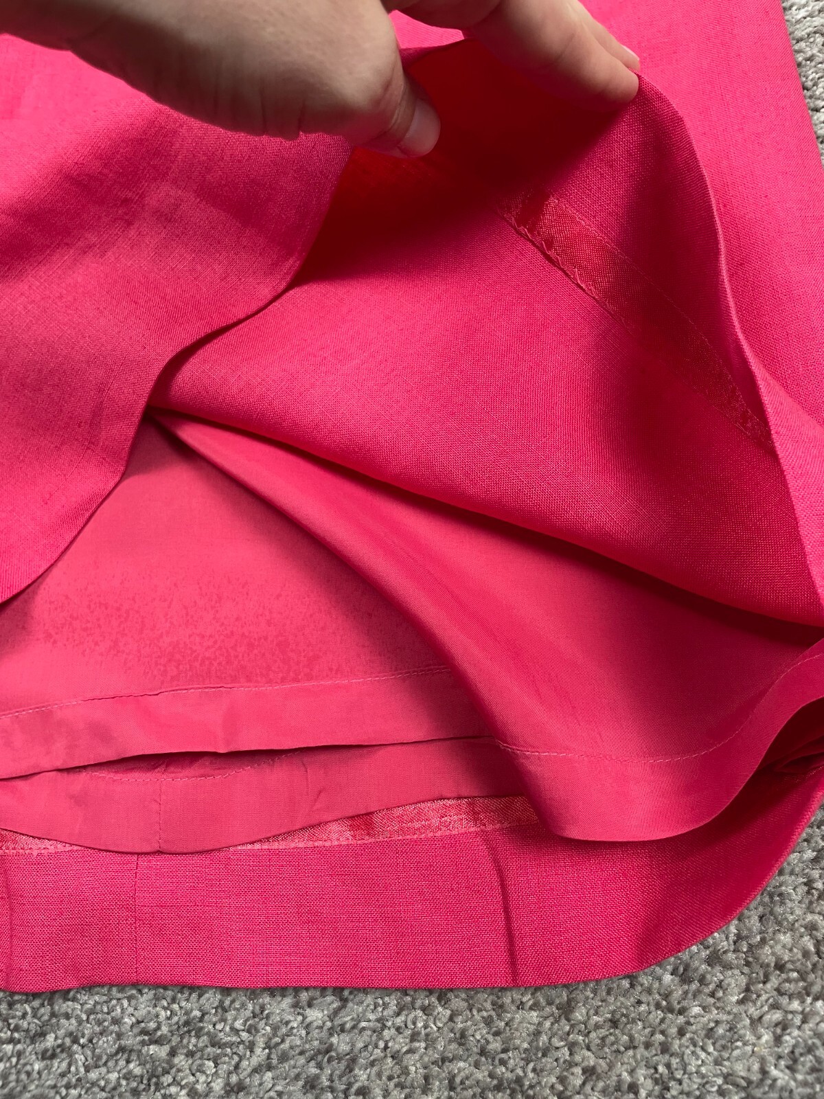 Vintage Ralph Lauren Dress Womens 8 Hot Pink Linen Sheath Preppy Classic Barbie