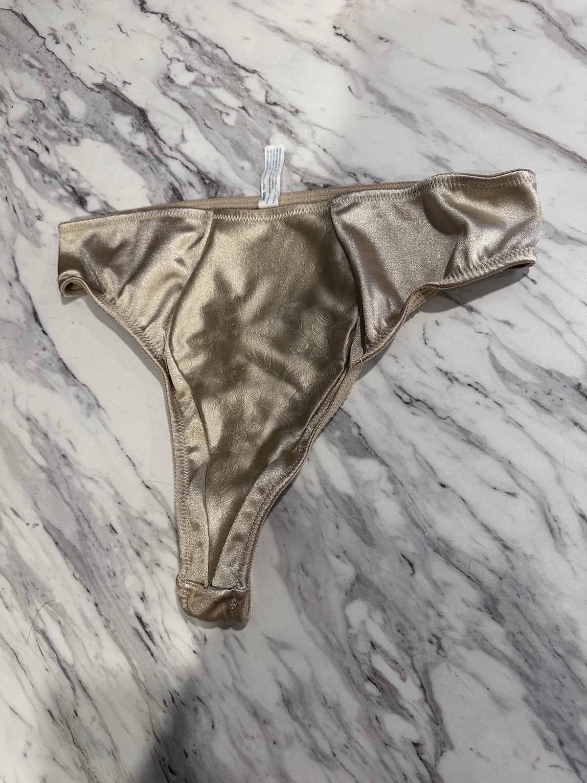 Vintage Satin Second Skin Woolite Gold 2XL Thong Panties 80’s/90’s
