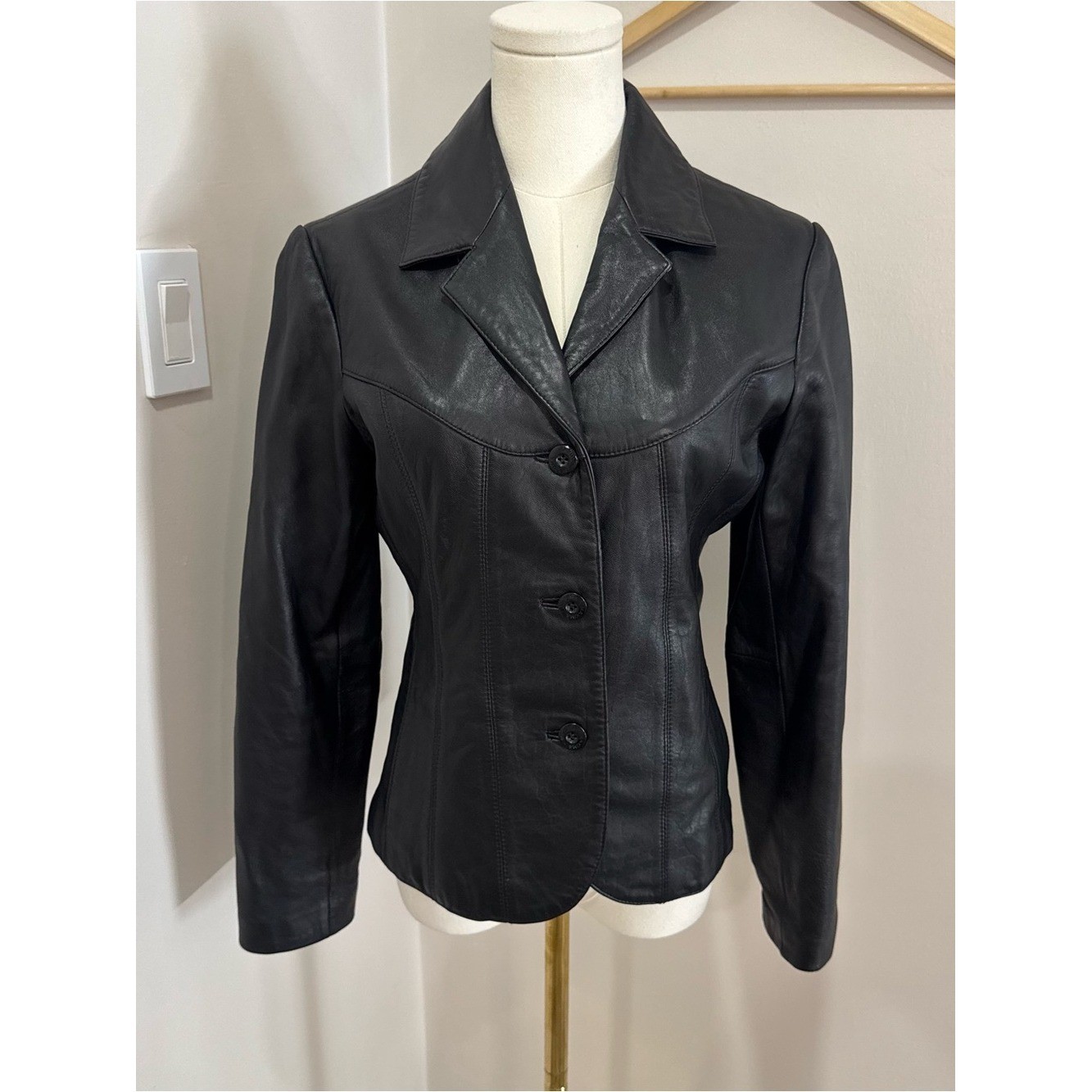 Vintage Wilsons Leather Maxima Ladies Jacket 100% Leather Medium Black