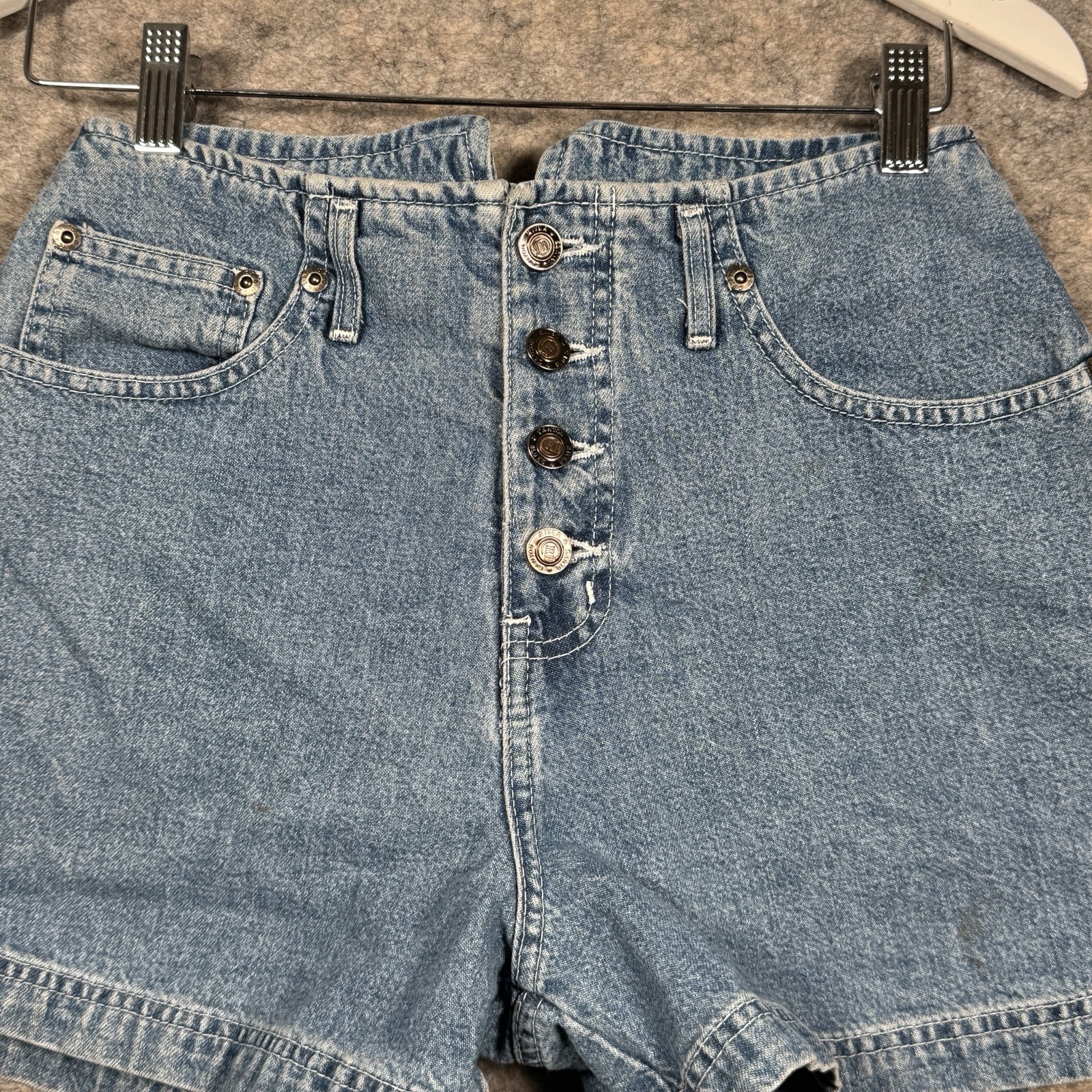 Vintage 90s Womens Canyon River Blues Button Fly Denim Shorts Size 5 26×3