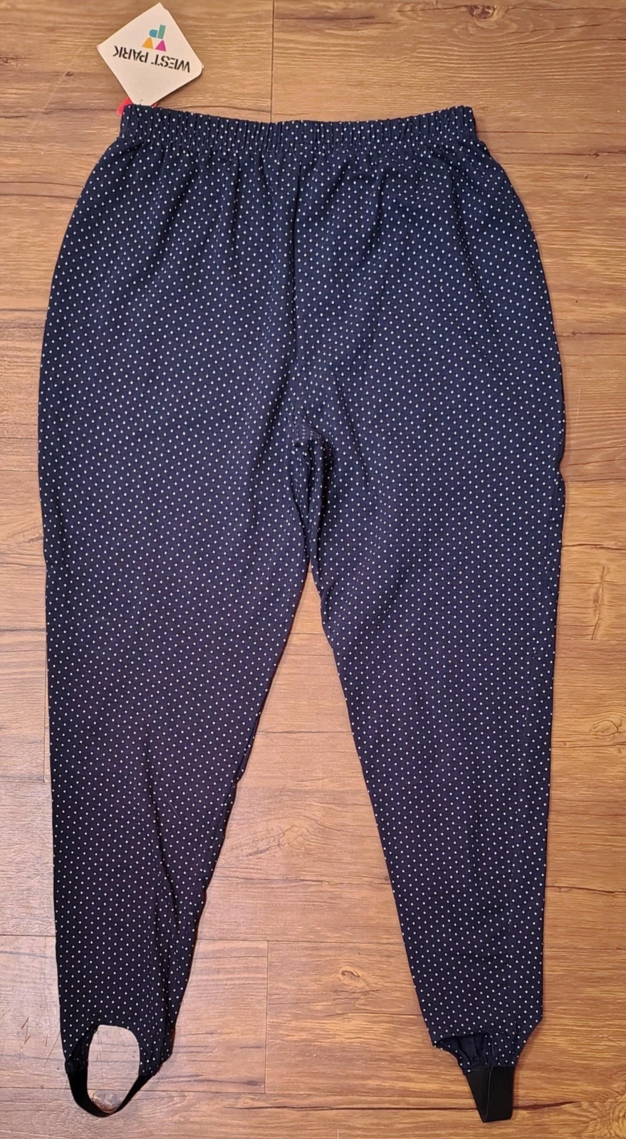 West Park Vintage 1980’s stirrup trousers, high waist, navy polka dot PL