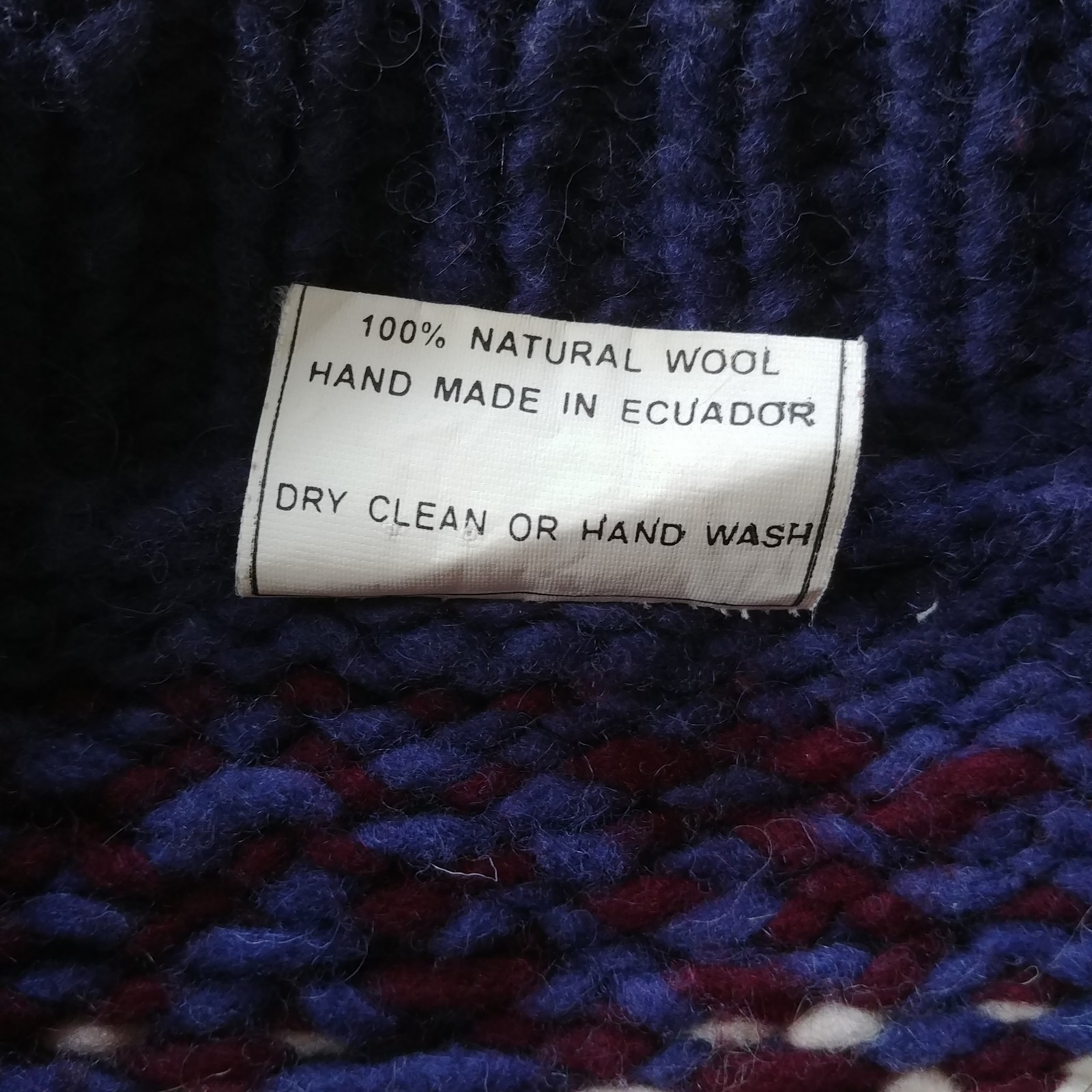 70s 80s Cowichan Cardigan Chunky Sweater WOOL Bolivia POCKETS