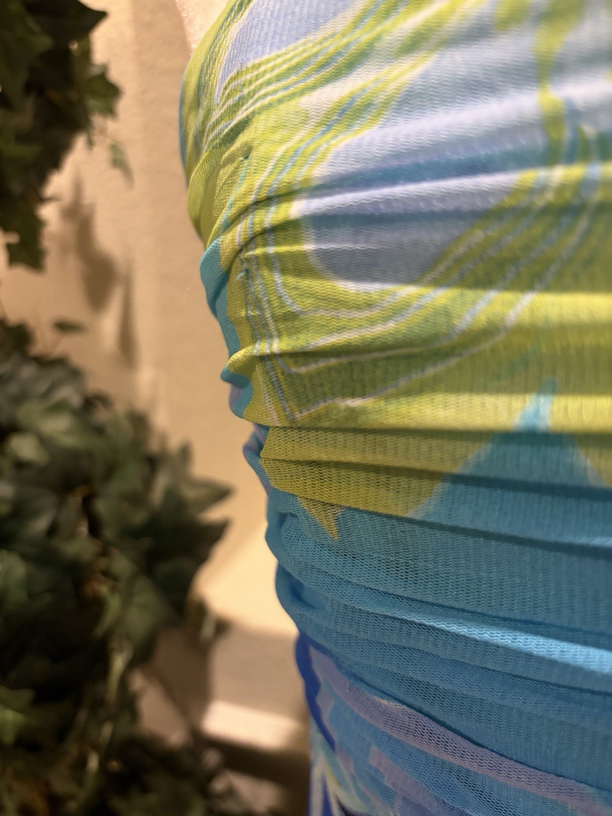 Vintage 90s Mary L Couture Blue and Green Dress Size 12 Made In USA