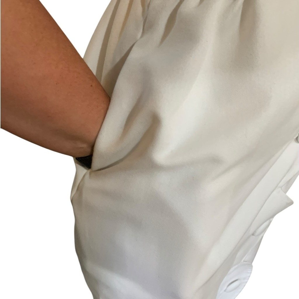 Vintage 90’s Action line white scallop trim button up dress with pockets size 8