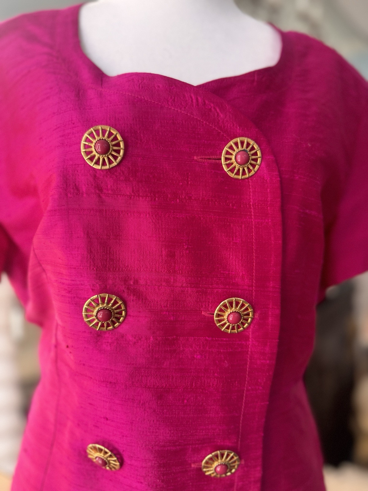 Vintage Mondi blouse and pants set germany/portugal 38 hot pink(ish)