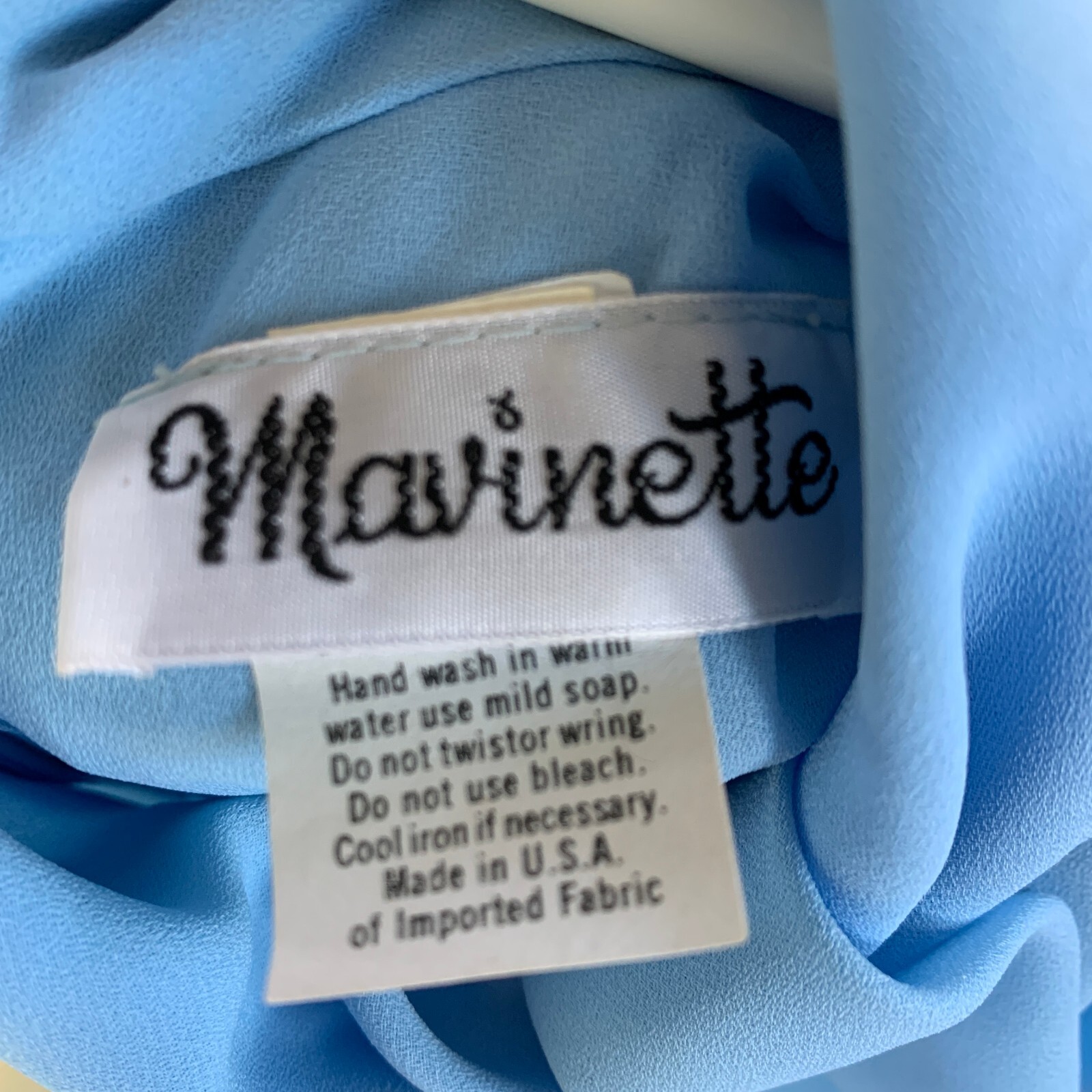 Vintage 80s Mavinette Blue Pleated Twirl Secretary Dress Twee Size 6