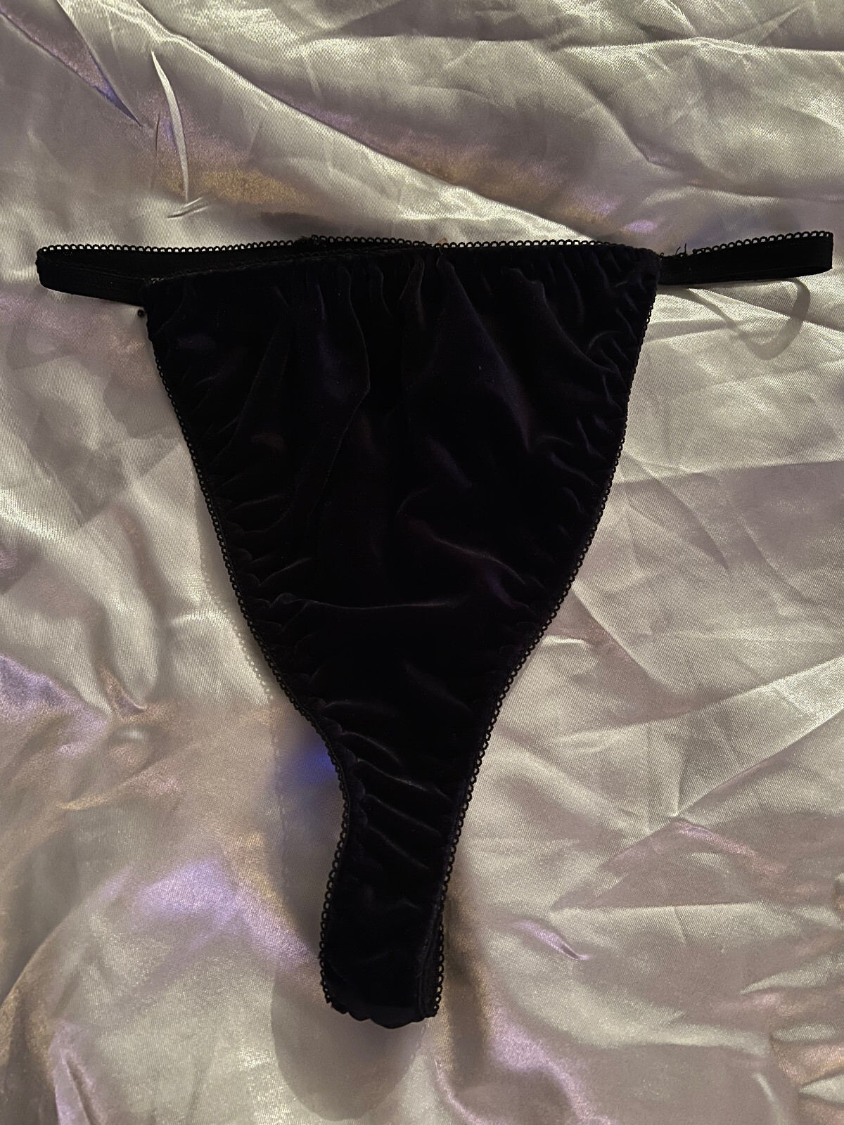 Black Velvet Thong Sz L/XL