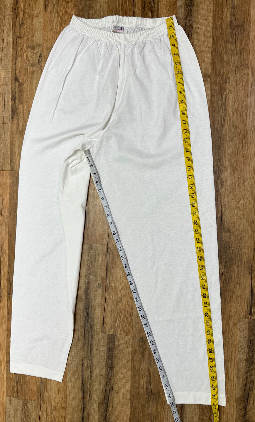 Vintage Avon Style 90’s Elastic White High Waist Cotton Blend Pants Large Comfy