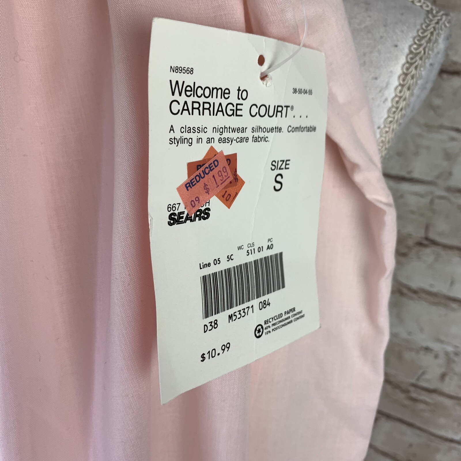 Sears Carriage Court Prissy Pink Sissy White Lace Nightgown new cotton poly new