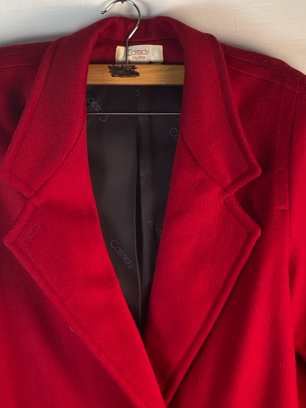 Cassidy Red 100% Pure Wool Vintage Peacoat Work Business Formal Travel
