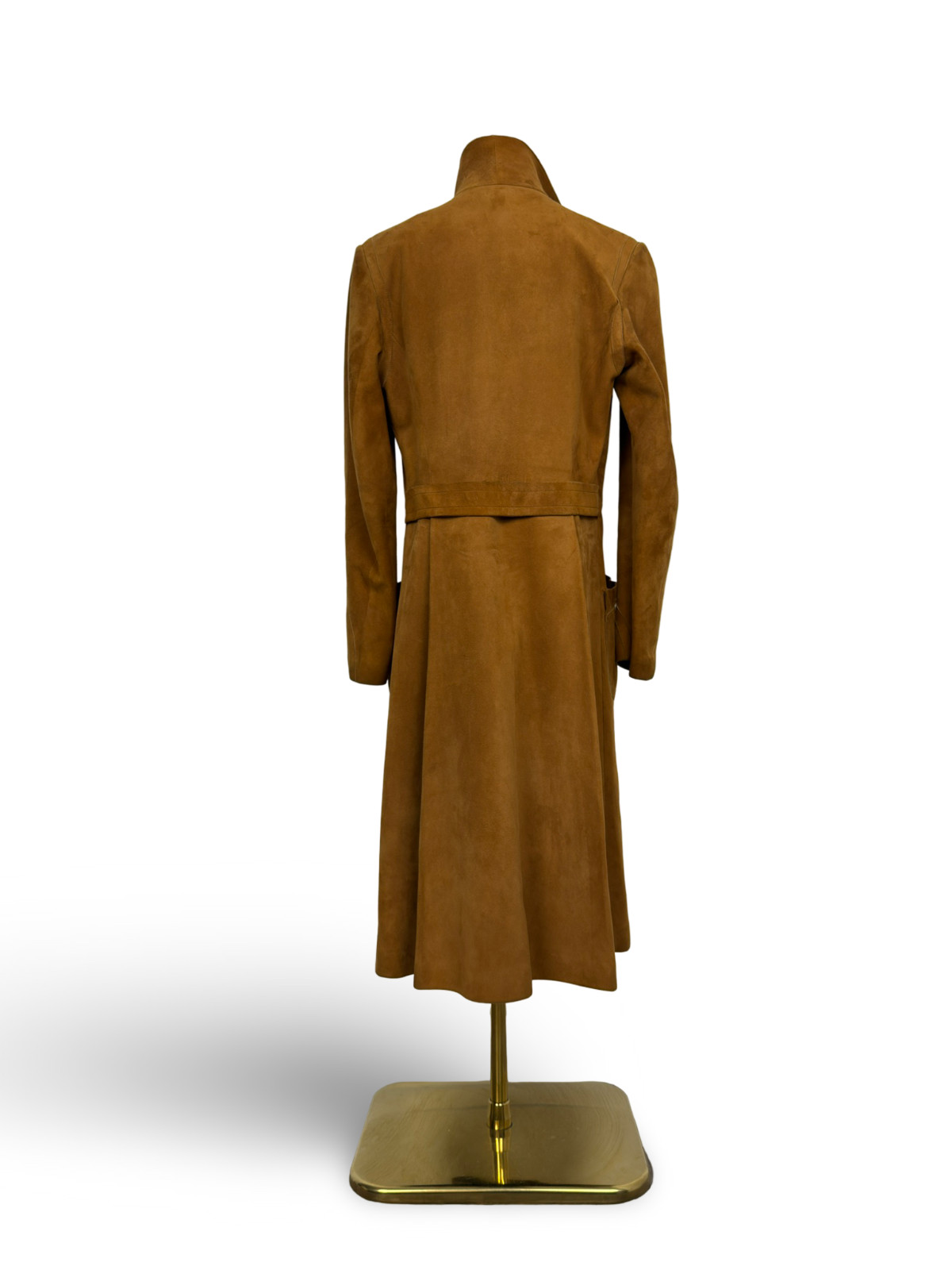 Vintage LOEWE Suede Trench Coat Leather 1970s /1980s Size FR 42 / Caramel Ochre