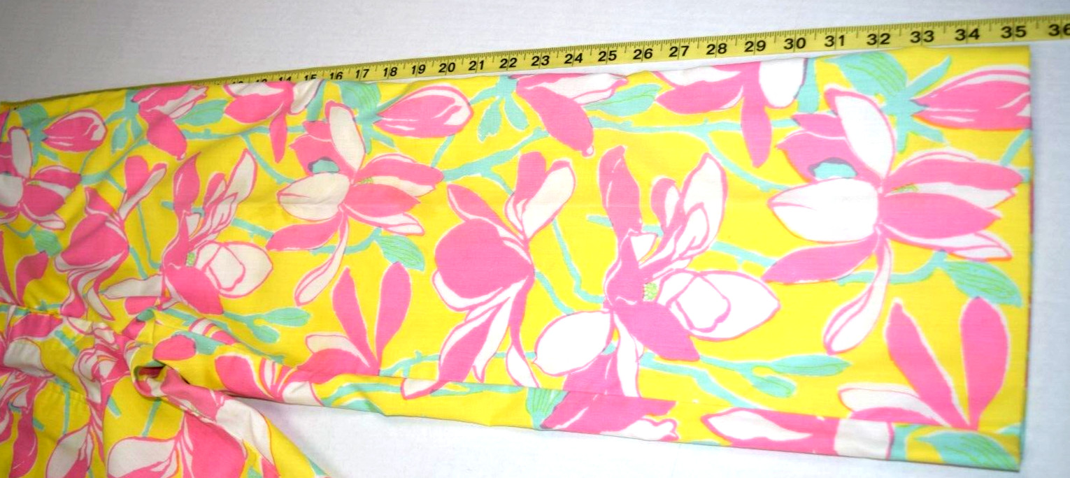 VTG Lilly Pulitzer Pants Size 27 x 24.5 60s Pink Flower Sunshine Lined Made USA
