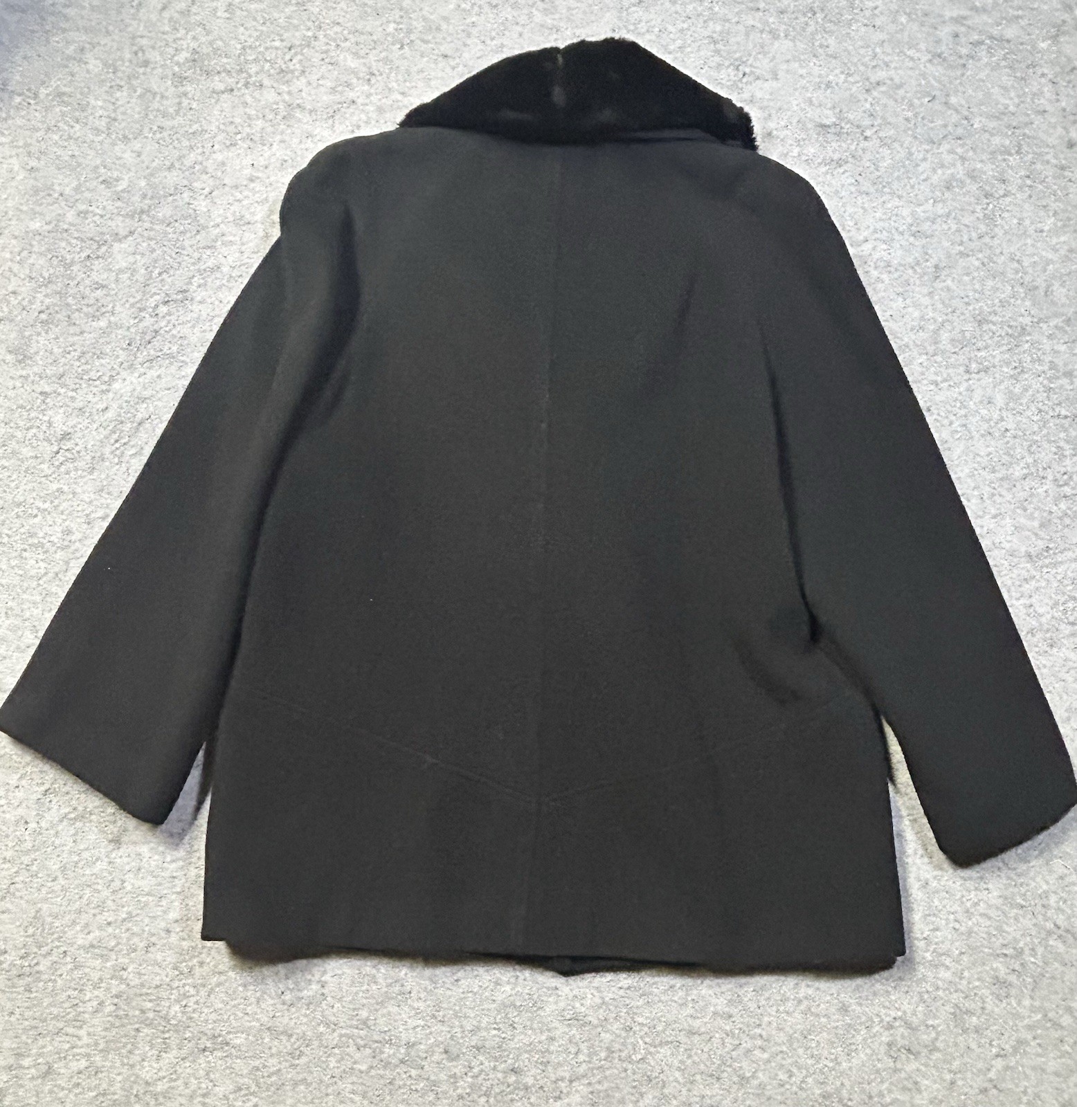 VTG Cache d’Or (Mansfield) Cashmere/Wool Coat Removable Faux Collar Glam L 12