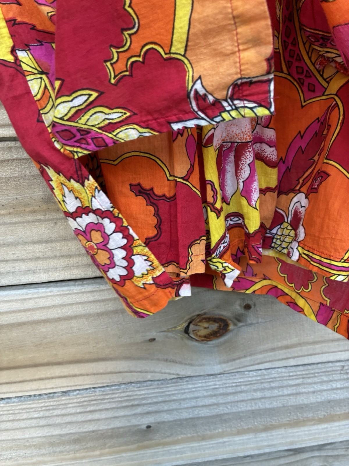 Vintage 60s 70s Psychedelic Floral Mod Skort Mini Skirt size M